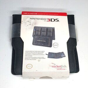 Rocketfish Gaming Nintendo 3DS Carry All Folio Case Holds Console Adapter Games